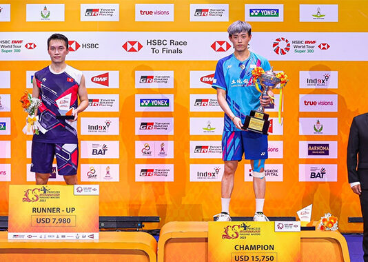 Lin Chun Yi (R) wins the 2023 Thailand Masters title. (photo: Badminton Thailand)